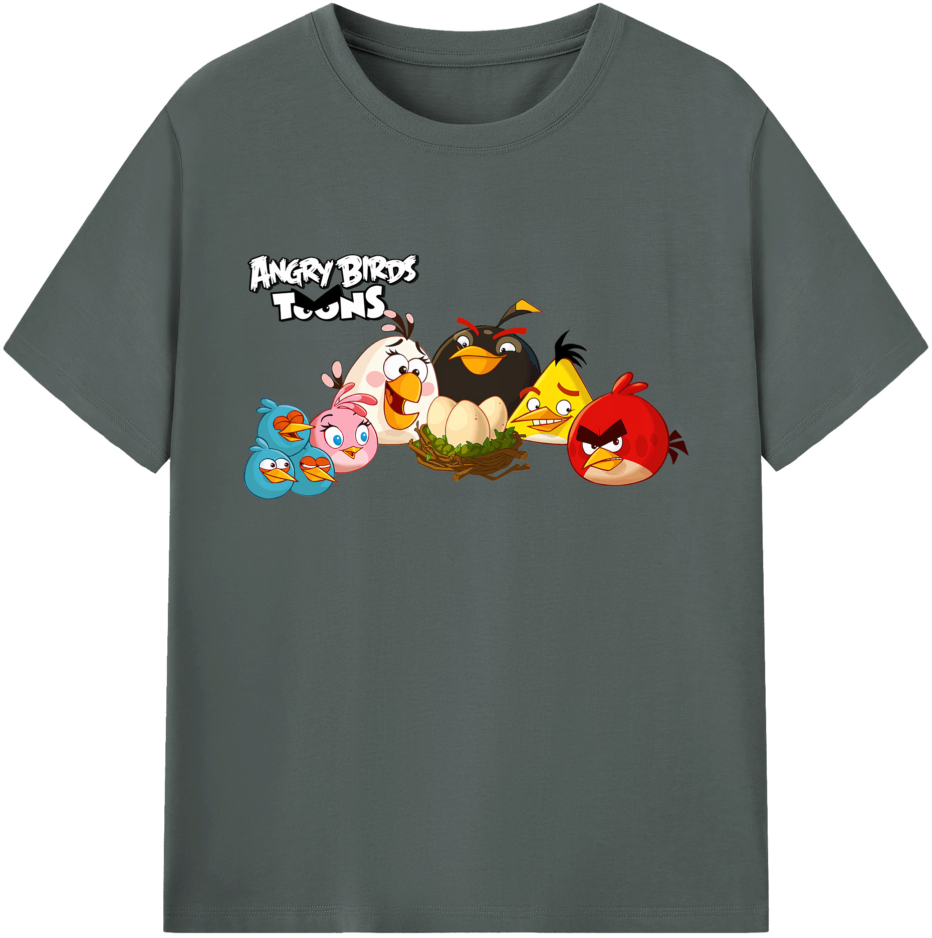 （画像用） Angry Birds アングリーバード 綿100％ メンズ半袖Tシャツ｜肌触りやわらか＆通気性